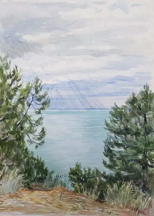Братерская Н.Ф. Спуск к морю. бум.акв.