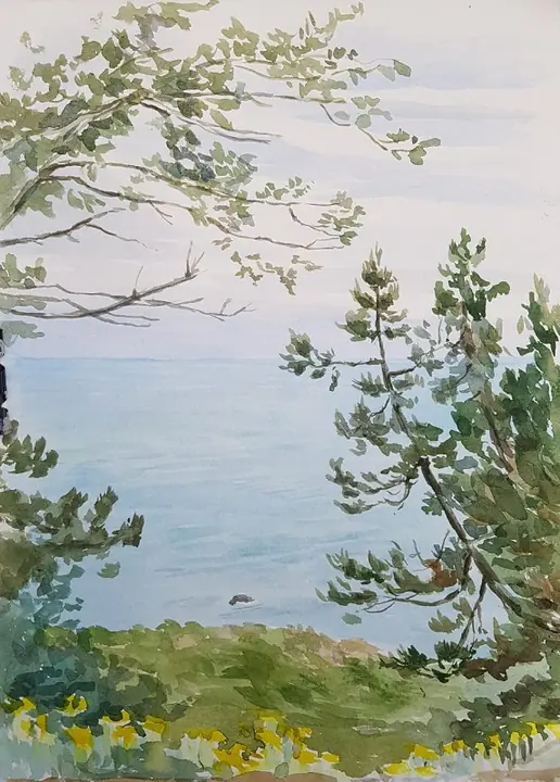Братерская Н.Ф. Вид на море. бум.акв.