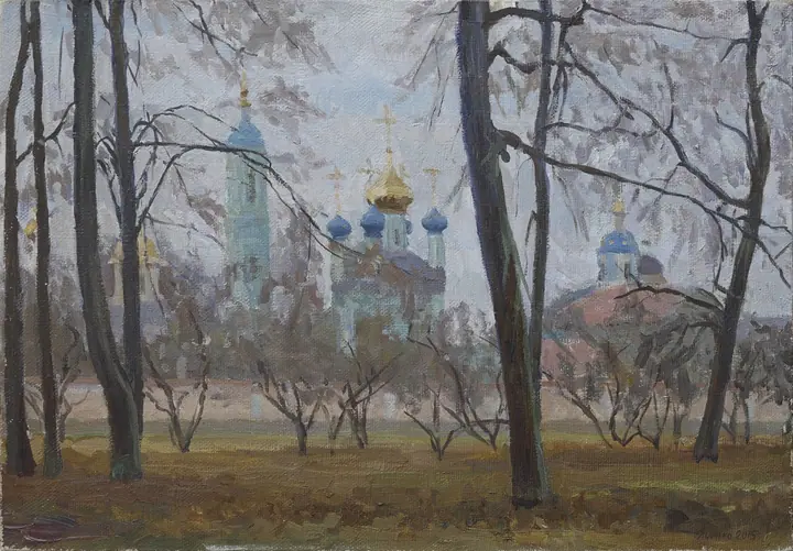 Вид Оптиной из скитского леса