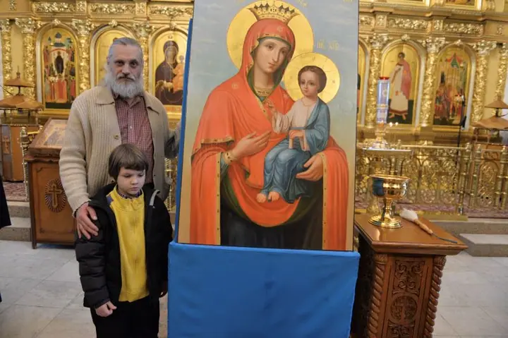 Освящение Иверской иконы Пресвятой Богородицы работы Яценко И.В. для храма Преображения (Нижние Прыски) — фото 4