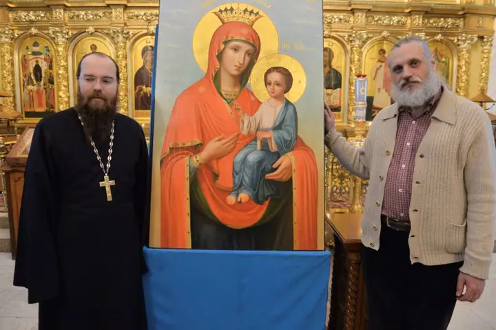 Освящение Иверской иконы Пресвятой Богородицы работы Яценко И.В. для храма Преображения (Нижние Прыски) — фото 5