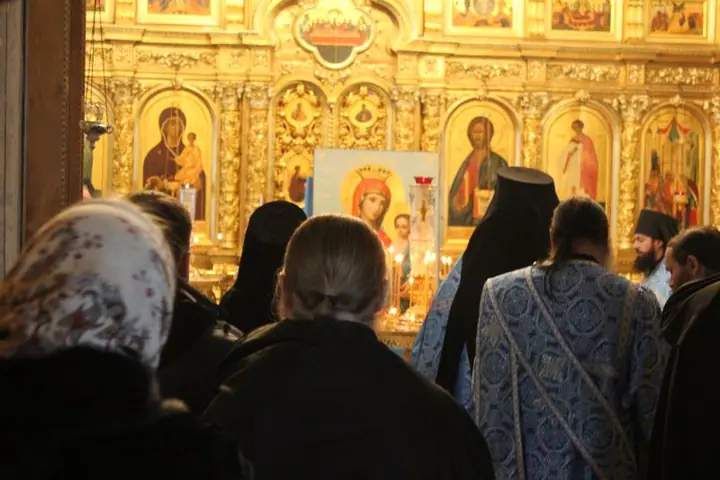 Освящение Иверской иконы Пресвятой Богородицы работы Яценко И.В. для храма Преображения (Нижние Прыски) — фото 1